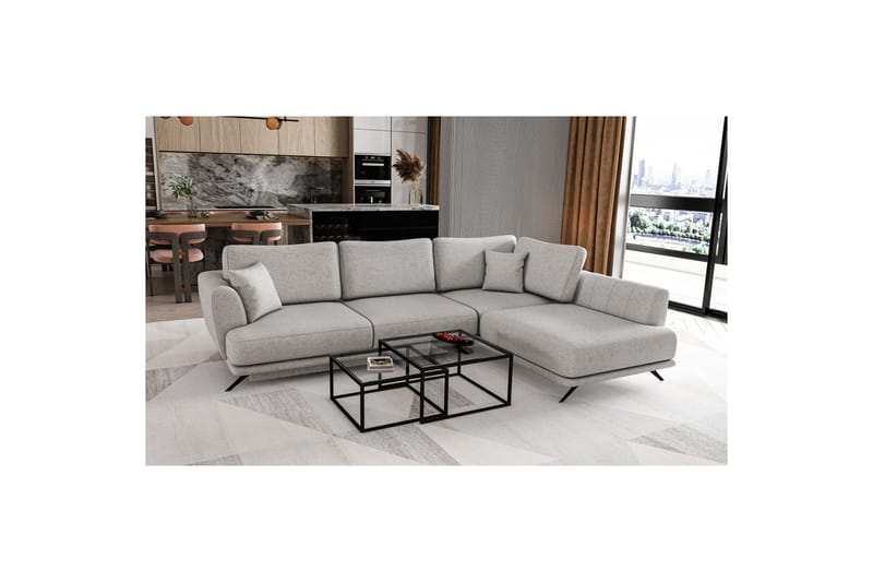 Sektion Eltap Larde 286x191x90 cm - Borneo 4, Grå, Höger - Möbler - Soffa - Bäddsoffa