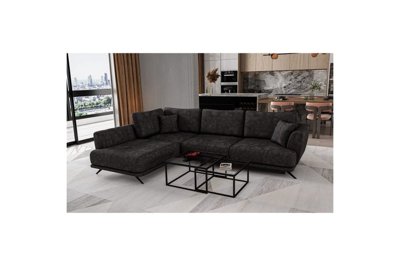 Sektion Eltap Larde 286x191x90 cm - Leve 6, Mörkgrå, Vänster - Möbler - Soffa - Bäddsoffa