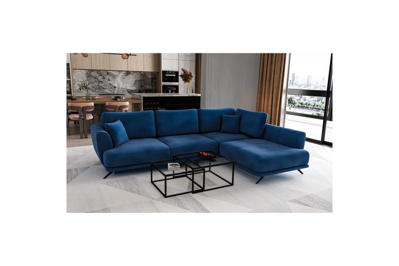 Sektion Eltap Larde 286x191x90 cm - Loco 40, Mörkblå, Höger - Möbler - Soffa - Bäddsoffa