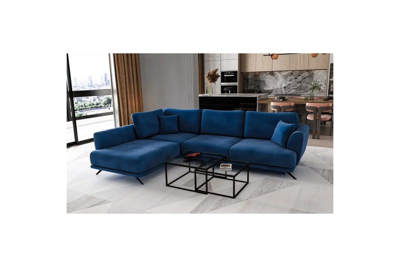 Sektion Eltap Larde 286x191x90 cm - Loco 40, Mörkblå, Vänster - Möbler - Soffa - Bäddsoffa