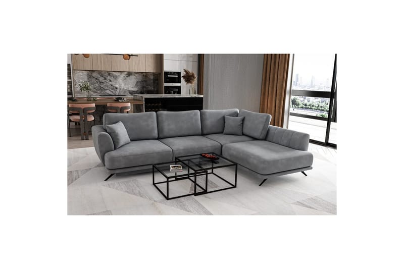 Sektion Eltap Larde 286x191x90 cm - Nube 3, Ljusgrå, Höger - Möbler - Soffa - Bäddsoffa