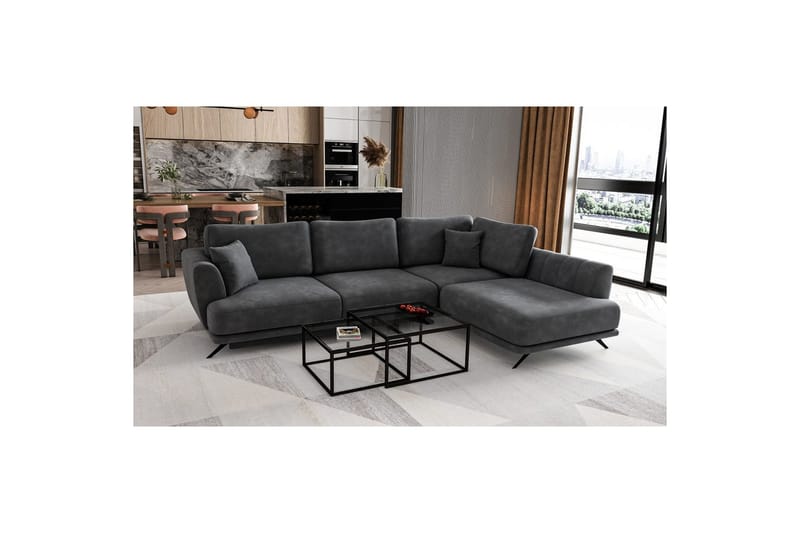 Sektion Eltap Larde 286x191x90 cm - Nube 6, Mörkgrå, Höger - Möbler - Soffa - Bäddsoffa
