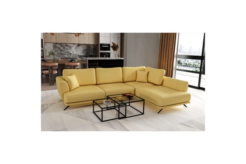 Sektion Eltap Larde 286x191x90 cm - Savoi 45, Gul, Höger - Möbler - Soffa - Bäddsoffa