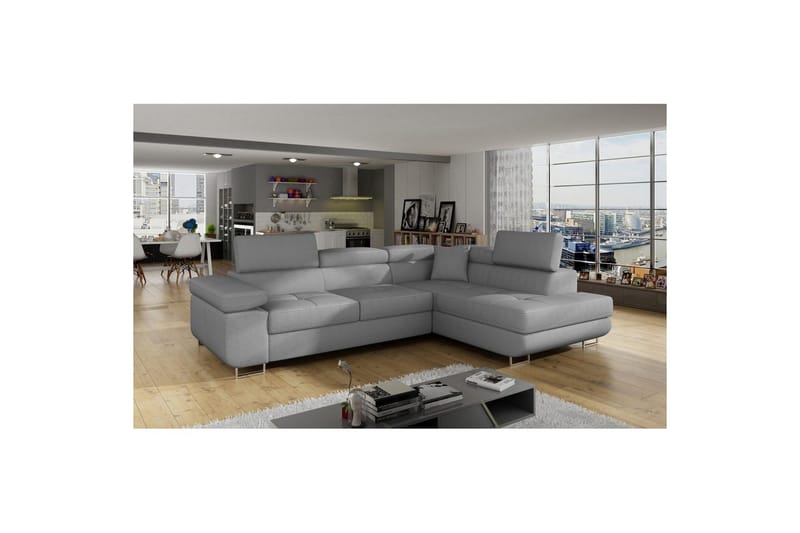 Sektionssoffa Eltap Anton 272x203x85 cm - Jarell 04, Ljusgrå, Höger - Möbler - Soffa - Bäddsoffa