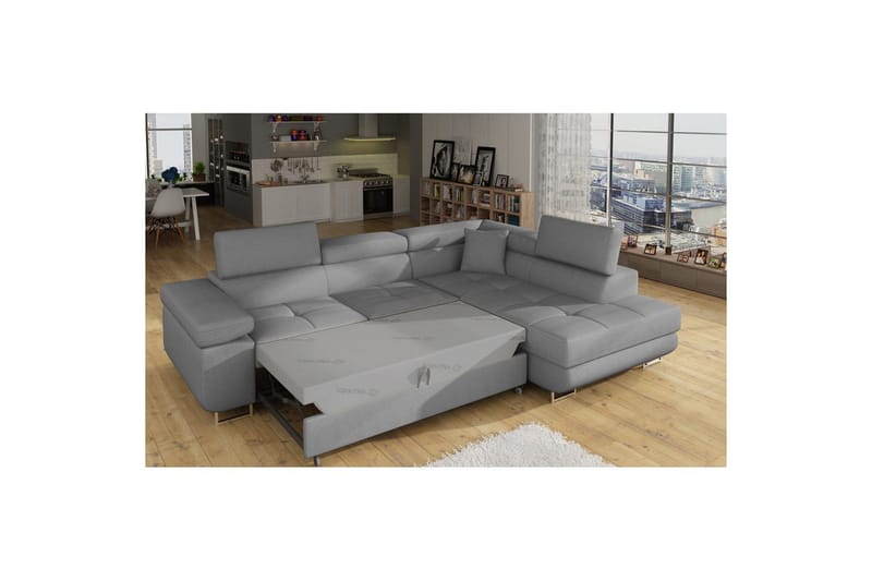 Sektionssoffa Eltap Anton 272x203x85 cm - Jarell 04, Ljusgrå, Höger - Möbler - Soffa - Bäddsoffa