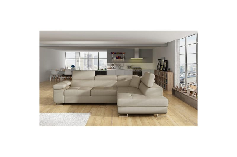 Sektionssoffa Eltap Anton 272x203x85 cm - Jarell 18, Ljusbeige, Höger - Möbler - Soffa - Bäddsoffa