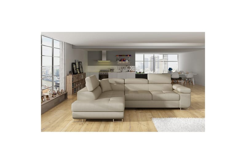 Sektionssoffa Eltap Anton 272x203x85 cm - Jarell 18, Ljusbeige, Vänster - Möbler - Soffa - Bäddsoffa