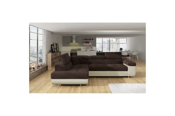 Sektionssoffa Eltap Anton 272x203x85 cm - Jasmine 29, Mjuk 33, Brun, Beige, Vänster - Möbler - Soffa - Bäddsoffa