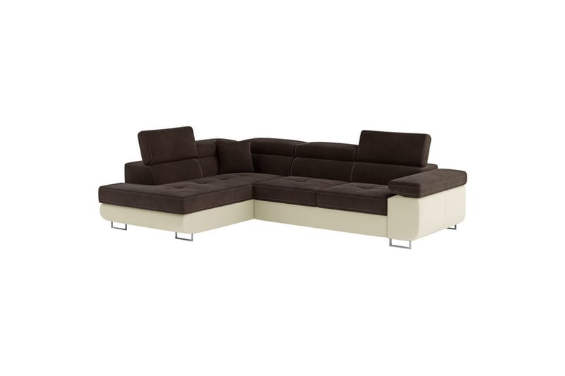 Sektionssoffa Eltap Anton 272x203x85 cm - Jasmine 29, Mjuk 33, Brun, Beige, Vänster - Möbler - Soffa - Bäddsoffa