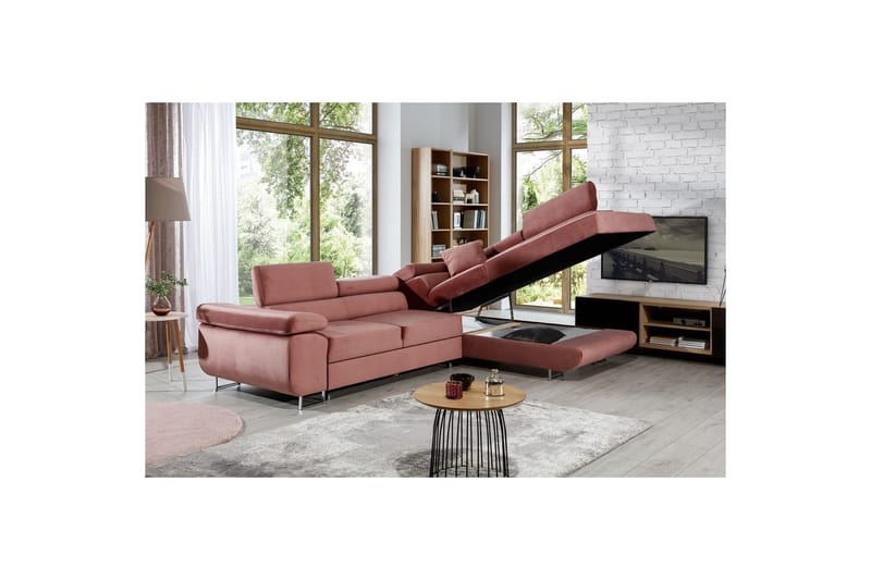 Sektionssoffa Eltap Anton 272x203x85 cm - Monolith 63, Rosa, Höger - Möbler - Soffa - Bäddsoffa