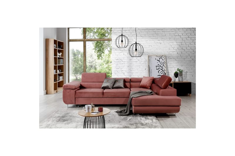 Sektionssoffa Eltap Anton 272x203x85 cm - Monolith 63, Rosa, Höger - Möbler - Soffa - Bäddsoffa