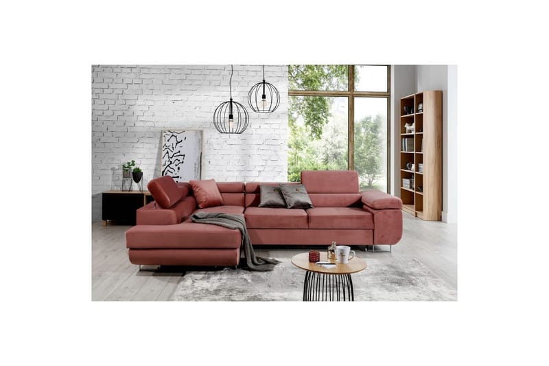 Sektionssoffa Eltap Anton 272x203x85 cm - Monolith 63, Rosa, Vänster - Möbler - Soffa - Bäddsoffa