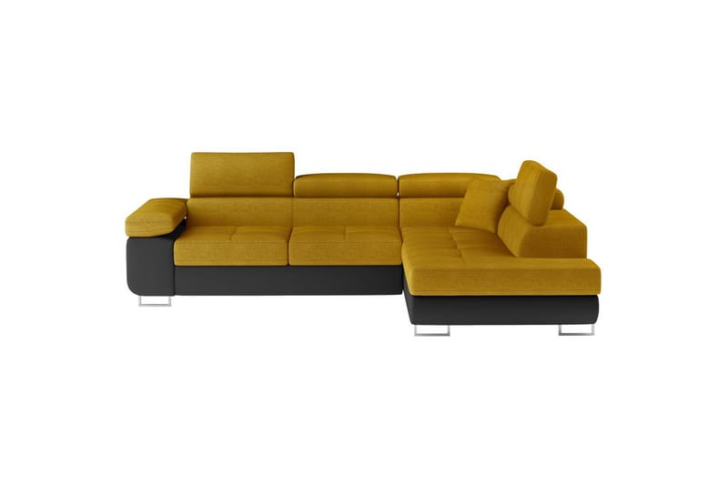 Sektionssoffa Eltap Anton 272x203x85 cm - Omega 68, Soft 11, Gul, Svart, Höger - Möbler - Soffa - Bäddsoffa