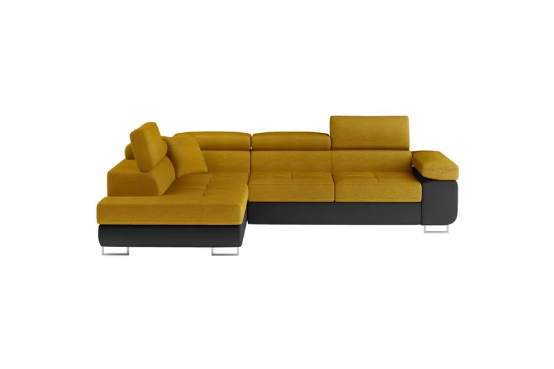 Sektionssoffa Eltap Anton 272x203x85 cm - Omega 68, Soft 11, Gul, Svart, Vänster - Möbler - Soffa - Bäddsoffa