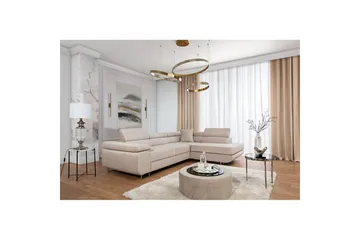 Sektionssoffa Eltap Anton 272x203x85 cm - Paros 02, Beige, Höger - Möbler - Soffa - Bäddsoffa