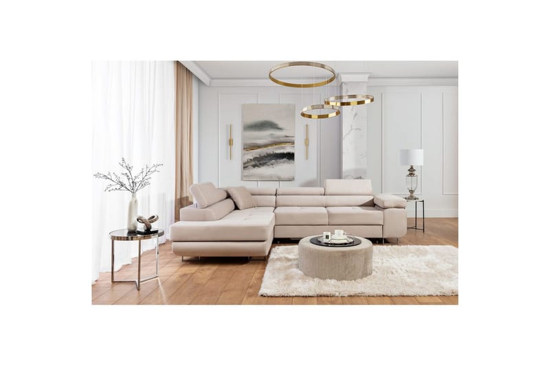 Sektionssoffa Eltap Anton 272x203x85 cm - Paros 02, Beige, Vänster - Möbler - Soffa - Bäddsoffa