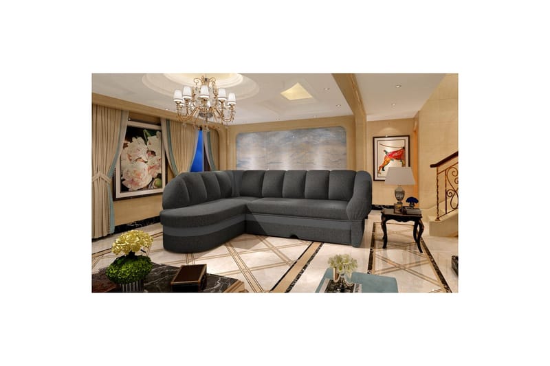 Sektionssoffa Eltap Benano 250x85x180 cm - Inari 96, Soft 29, Mörkgrå, Grå, Vänster - Möbler - Soffa - Bäddsoffa