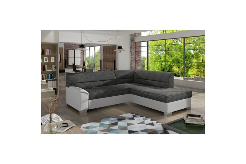 Sektionssoffa Eltap Bergen 247x214x83 cm - Berlin 02, Soft 17, Vit, Höger - Möbler - Soffa - Bäddsoffa