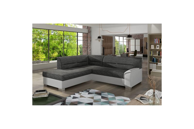 Sektionssoffa Eltap Bergen 247x214x83 cm - Berlin 02, Soft 17, Vit, Vänster - Möbler - Soffa - Bäddsoffa