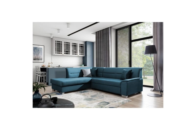 Sektionssoffa Eltap Bergen 247x214x83 cm - Monolith 77, Blå, Vänster - Möbler - Soffa - Bäddsoffa