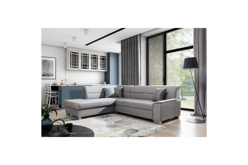 Sektionssoffa Eltap Bergen 247x214x83 cm - Monolith 84, Monolith 85, Ljusgrå, Grå, Vänster - Möbler - Soffa - Bäddsoffa