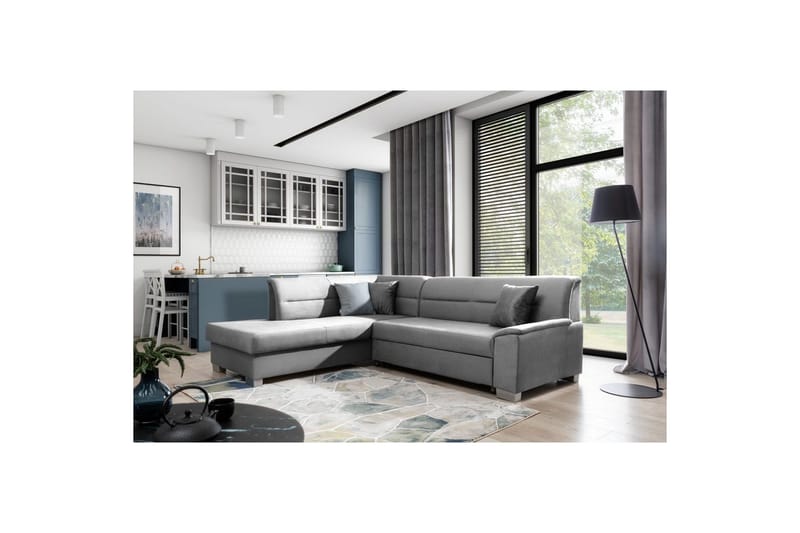 Sektionssoffa Eltap Bergen 247x214x83 cm - Monolith 85, Grå, Vänster - Möbler - Soffa - Bäddsoffa