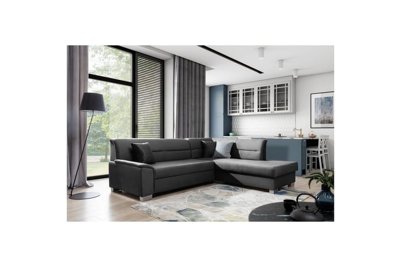 Sektionssoffa Eltap Bergen 247x214x83 cm - Monolith 97, Mörkgrå, Höger - Möbler - Soffa - Bäddsoffa