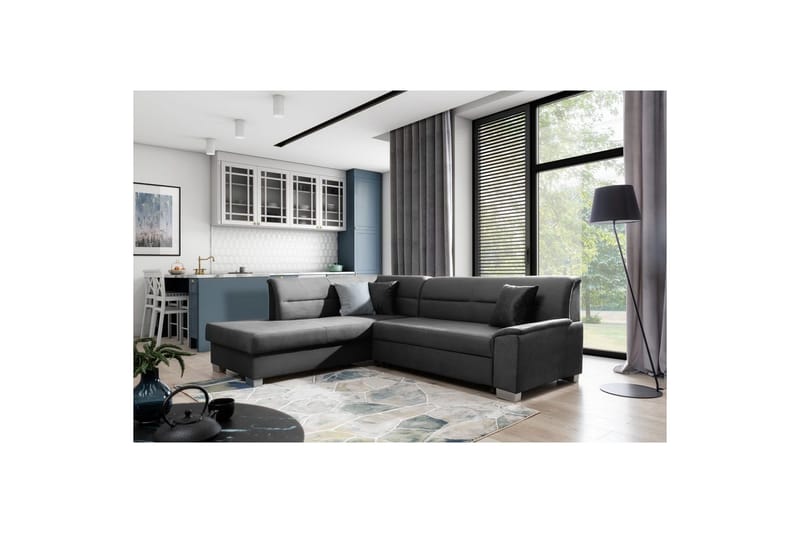 Sektionssoffa Eltap Bergen 247x214x83 cm - Monolith 97, Mörkgrå, Vänster - Möbler - Soffa - Bäddsoffa