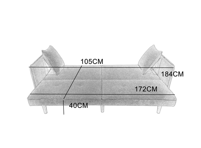 Signe bäddsoffa 3-sits - Brungrå - Ljusbrun - Möbler - Soffa - Bäddsoffa