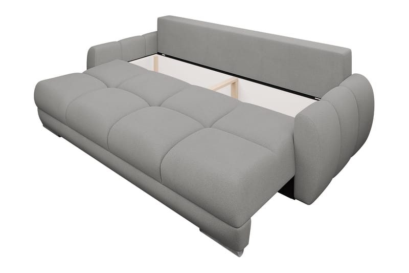 Simerly 3-sits Bäddbar Soffa 234 cm med Förvaring i Plysch - Beige - Möbler - Soffa - 3 sits soffa