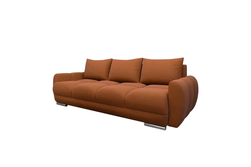 Simerly 3-sits Bäddbar Soffa 234 cm med Förvaring i Plysch, Orange
