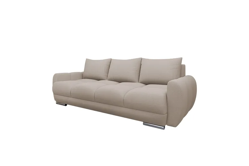 Simerly 3-sits Bäddbar Soffa 234 cm med Förvaring i Plysch, Beige
