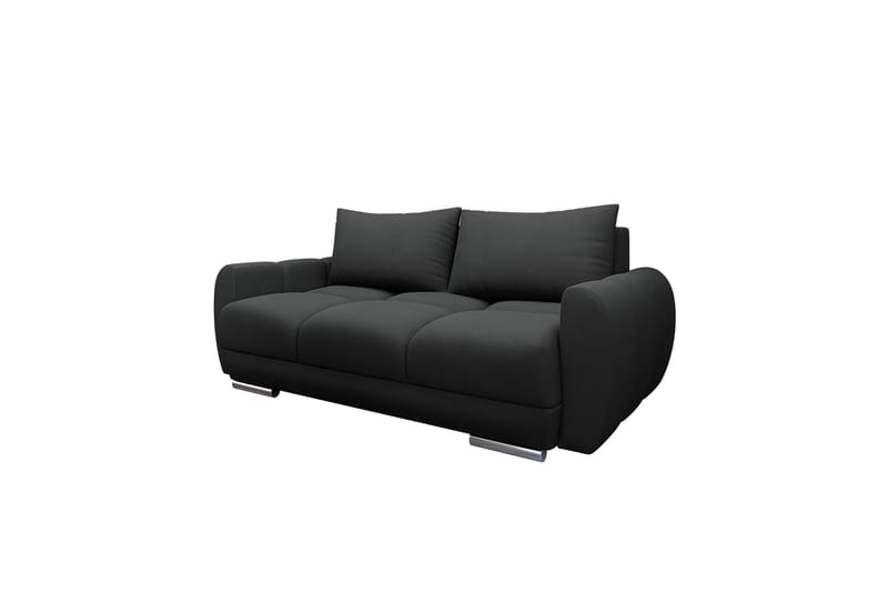 Simerly 3-sits Soffa 186 cm i Plysch, Svart