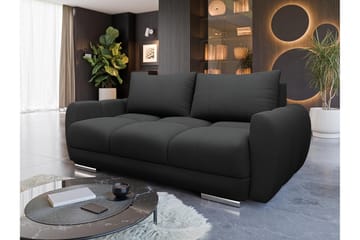 Simerly 3-sits Soffa 186 cm i Plysch - Svart - Möbler - Soffa - 3 sits soffa