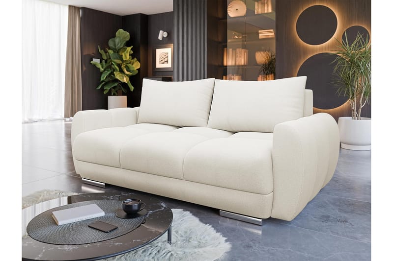 Simerly 3-sits Soffa 186 cm i Plysch - Beige - Möbler - Soffa - 3 sits soffa
