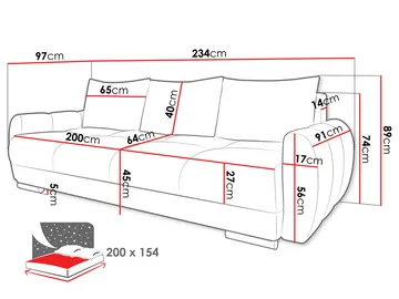 Simerly 3-sits Soffa - grå - Möbler - Soffa - Bäddsoffa