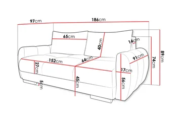 Simerly Soffa 3-sits i Plysch - Gul - Möbler - Soffa - 3 sits soffa