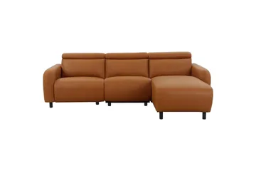 Skaane 3-sits Höger L-formad Hörnsoffa med Recliner i Läder - Brun - Möbler - Soffa - Skinnsoffor