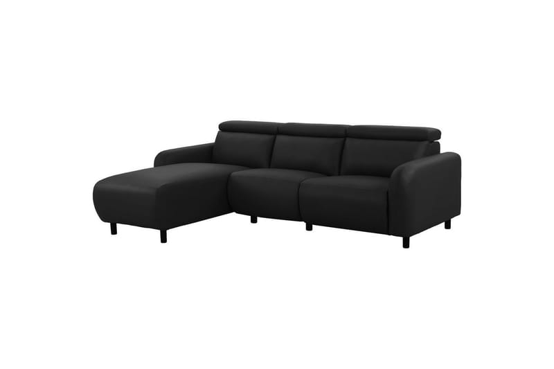 Skaane 3-sits Vänster L-formad Hörnsoffa med Recliner i Konstläder - Svart - Möbler - Soffa - Skinnsoffor