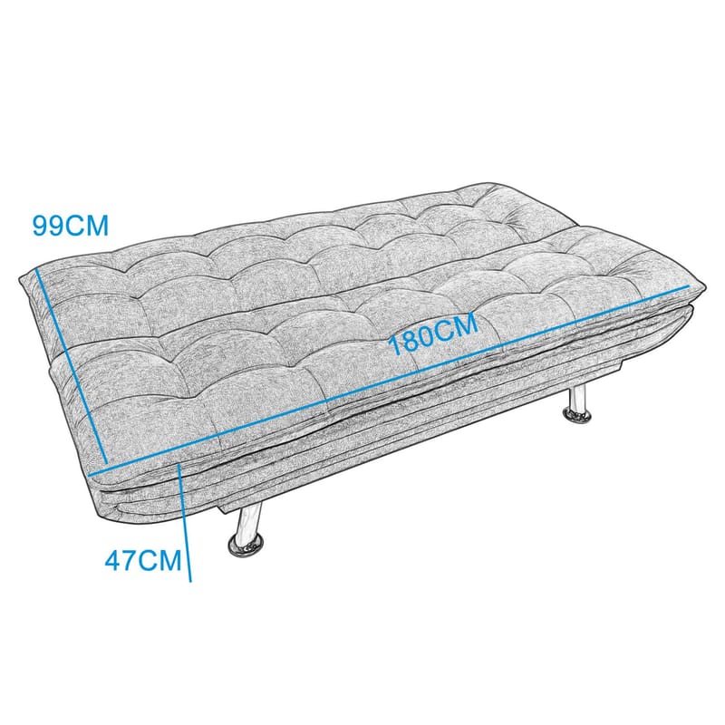 Skara fällbar bäddsoffa – Mörkgrå | 180 cm - Mörkgrå - Möbler - Soffa - Bäddsoffa