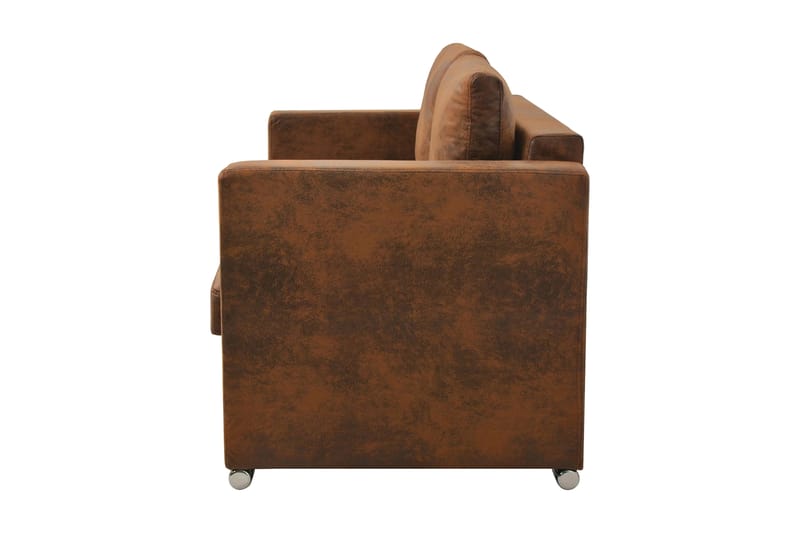 2-sitssoffa 137x73x82 cm i fuskmocka - Brun - Möbler - Soffa - 2 sits soffa