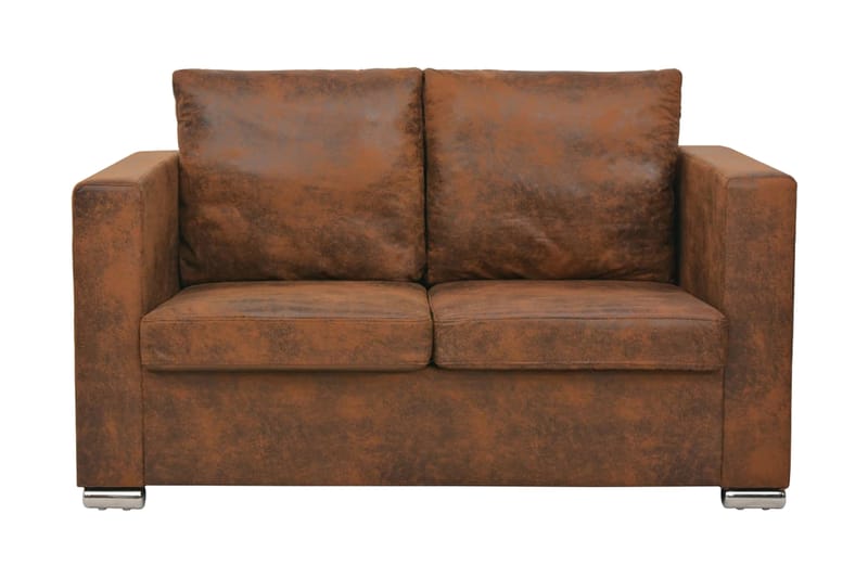 2-sitssoffa 137x73x82 cm i fuskmocka - Brun - Möbler - Soffa - 2 sits soffa