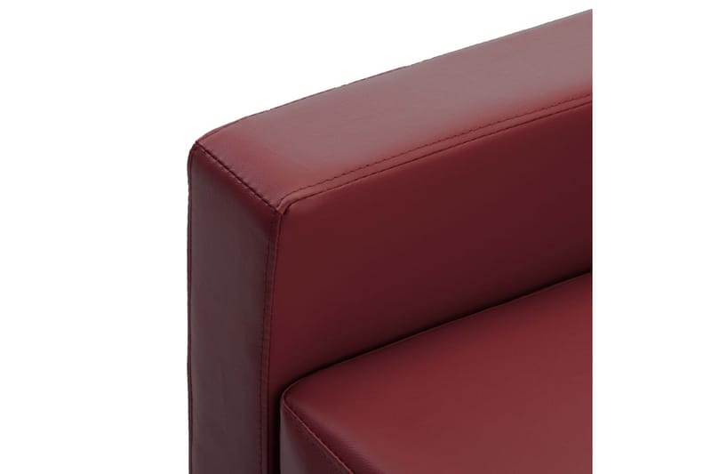 3-sitssoffa vinröd konstläder - Röd - Möbler - Soffa - 3 sits soffa
