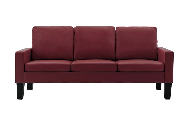 3-sitssoffa vinröd konstläder - Röd - Möbler - Soffa - 3 sits soffa