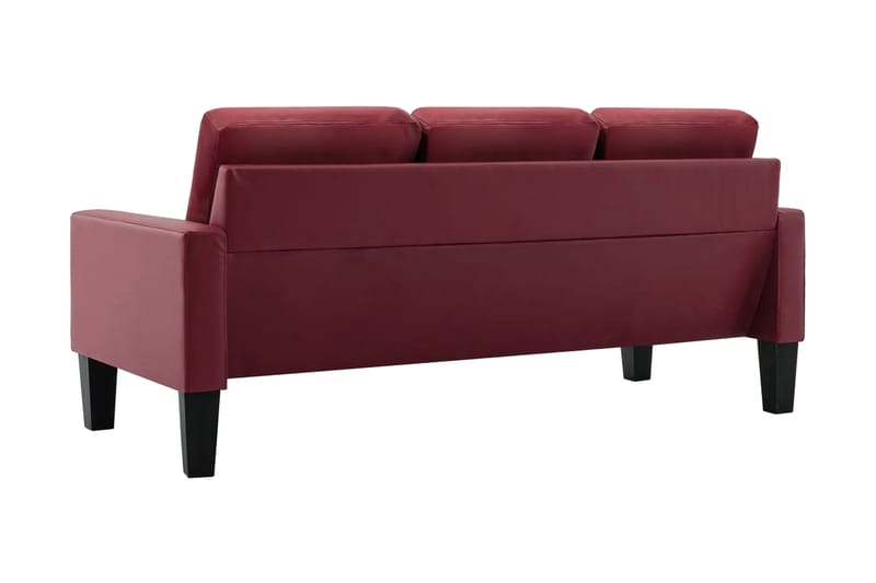 3-sitssoffa vinröd konstläder - Röd - Möbler - Soffa - 3 sits soffa