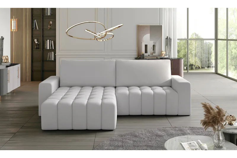 Abonetta Divanbäddsoffa Vänster - Läder/Vit - Möbler - Soffa - Skinnsoffor