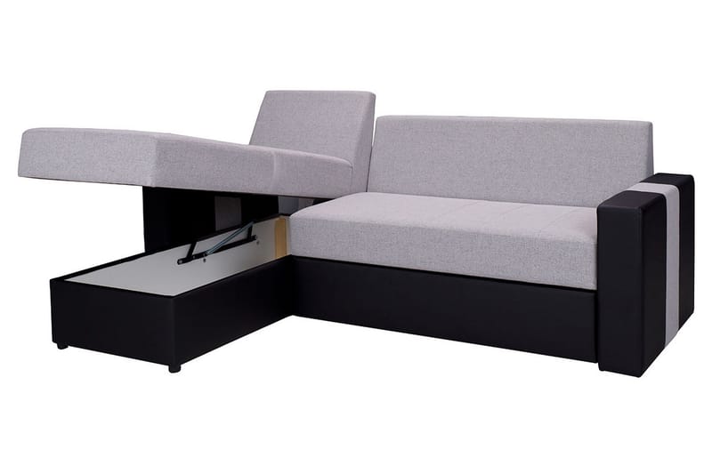 Aden Hörnsoffa - Grå/Svart - Möbler - Soffa - Skinnsoffor