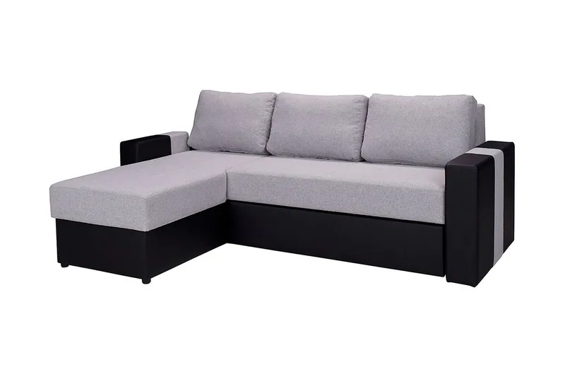 Aden Hörnsoffa, Grå/Svart