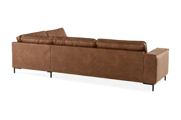 Akron 2,5-sits Soffa med Schäslong Höger läder - Brun - Möbler - Soffa - Divansoffor & schäslongsoffa