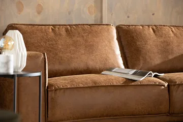 Akron 2,5-sits Soffa med Schäslong Höger läder - Brun - Möbler - Soffa - Divansoffor & schäslongsoffa